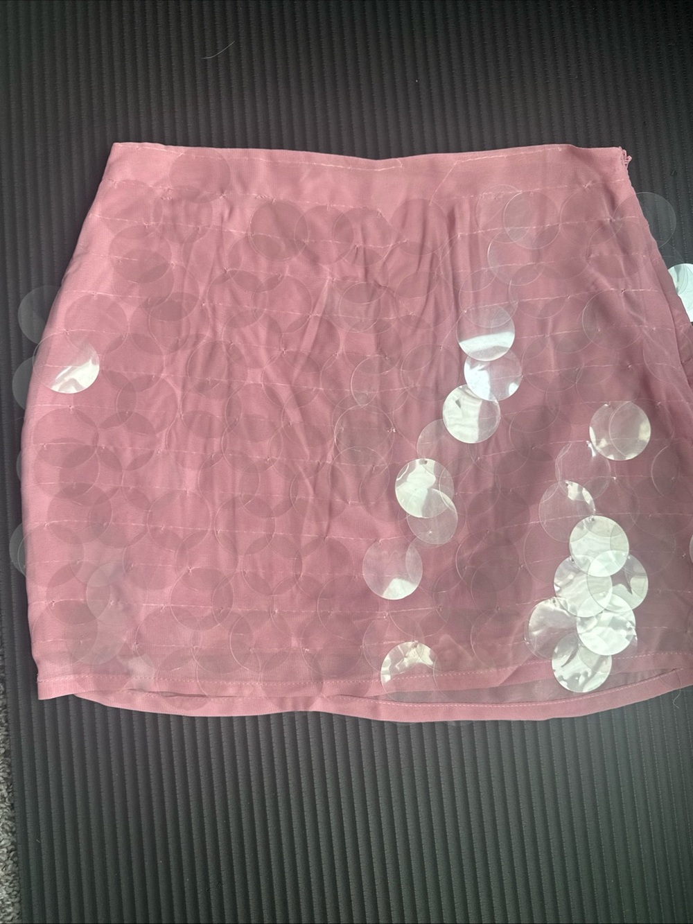 Forever 21 Pink Mini Skirt with Iridescent Sequin Circles